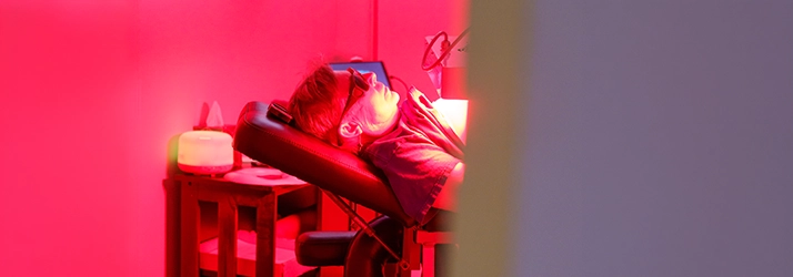 Patient Undergoing Red Light Therapy
