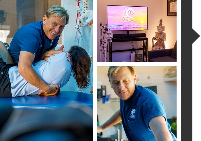Chiropractor James Claeys Around The Office Adjusting Patients